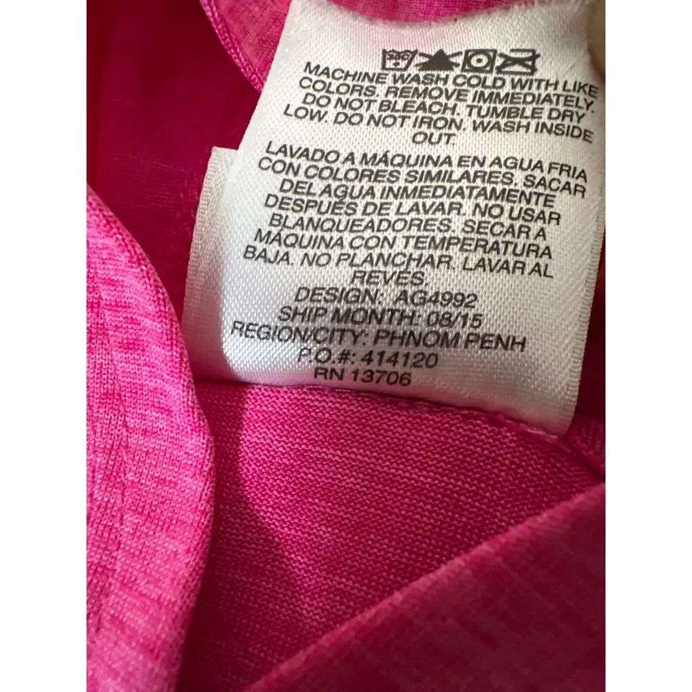 Adidas Girls Hooded Ruffle Hem Athletic Top Size 5 Pink Long Sleeve Playwear